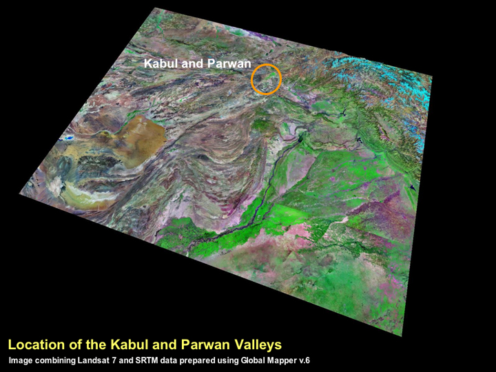 Kabul and Parwan Valleys location